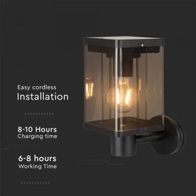 LED kültéri napelemes fali lámpa szenzorral LED/2,5W/3,7V 3000K IP54