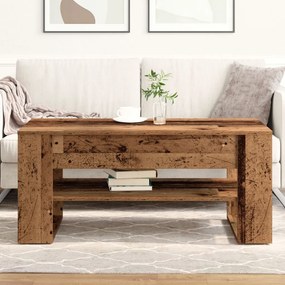 Kávézóasztal Régi Fa 102x55x45 cm Műanyag