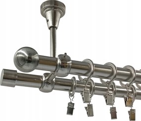 Mennyezeti Függönykarnis Nikkel 19+19mm Golyó 120cm