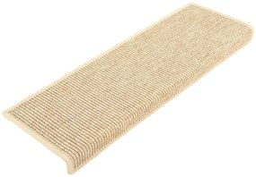15 db szizál hatású világos bézsszínű lépcsőszőnyeg 65x21x4 cm