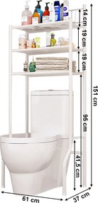 Polc a WC fölé, fehér, REMIN