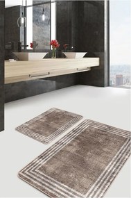 Barna bársony fürdőszobai kilépő szett 2 db-os 60x100 cm – Mila Home