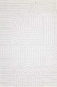 Zsinóros Szőnyeg Kültéri Csíkos Szürke Nyári Krém Erkélyre Haga 240x330 cm