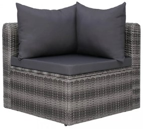 2 db szürke polyrattan kerti sarokkanapé