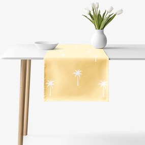 Goldea pamut asztali futó - pálmák sárga alapon 50x140 cm
