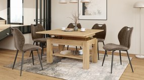 Mazzoni BRAWO Arany Tölgy - NYITHATÓ/MAGASÍTHATÓ DOHÁNYZÓASZTAL POLCCAL ÉTKEZŐASZTALKÉNT IS HASZNÁLHATÓ