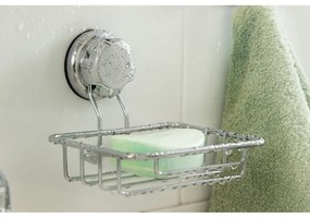 Ezüstszínű öntapadós acél szappantartó Bestlock Bath – Compactor