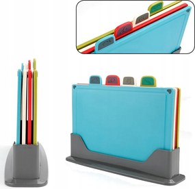 4x Konyhai vágódeszkák élelmiszer állványban műanyag deszka szett