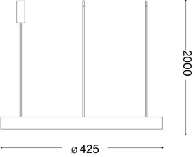 Ideal Lux - LED Csillár zsinóron GEMINI LED/38W/230V átm. 42,5 cm CRI 90 fekete