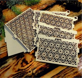 Vintage doboz fából - Könnyű, méret: 12,6x12,6x8,2 cm, félkész - leszállított leszerelés