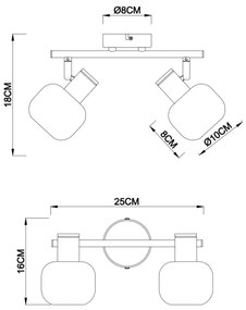 Globo 54303-2 - Spotlámpa PALLO 2xE14/40W/230V