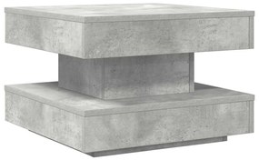 betonszürke dohányzóasztal 360 fokban forgatható 50x50x34,5 cm