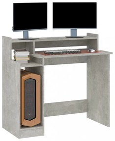 betonszürke szerelt fa íróasztal LED-ekkel 97 x 45 x 90 cm
