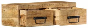 tömör nyers mangófa falra szerelhető TV-szekrény 60x30x19 cm