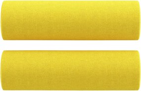 vidaXL 2 db világossárga szövet díszpárna Ø15x50 cm