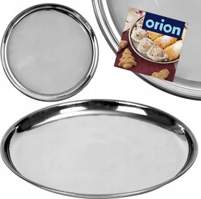 Tálca Acél konyhai tálca tálaló tányér kerek 28 cm
