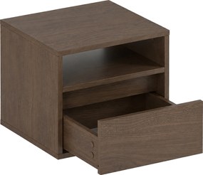 Zolia fali éjjeliszekrény 40 cm fiókkal - elegáns dió