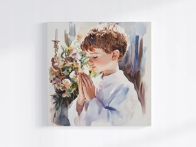 Canvas Vászonkép Fiú Elsőáldozás Ima Szentség 80x80