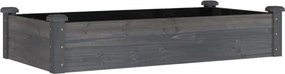 vidaXL szürke tömör fenyőfa kerti magaságyás béléssel 120x60x25 cm