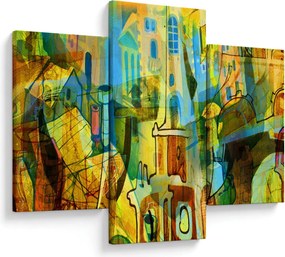 Kép - Építészet, kubista absztrakció (90x60 cm)