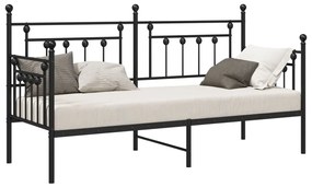 Nappaliágy Keret Fekete 75x190 cm Acél