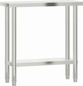 vidaXL rozsdamentes acél konyhai munkaasztal 82,5 x 30 x 85 cm