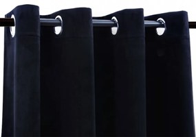 2 db fekete bársony sötétítőfüggöny gyűrűkkel 140 x 225 cm