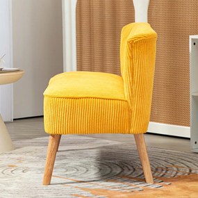 HOMCOM kétszemélyes kanapé, elegáns skandináv dizájn, tömörfa váz, 150 kg-ig, sárga