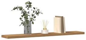 4 db kézműves tölgy színű szerelt fa könyvespolc 60x10x1,5 cm