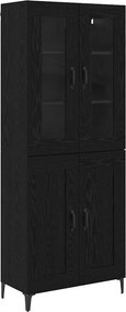 vidaXL Magasfiú Fekete tölgy 69,5 x 34 x 180 cm Faanyag