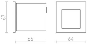 RED - Design Rendl-R12015 - LED Kültéri beépített lámpa TESS LED/3W/230V IP54