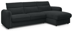 Fekete kinyitható sarokkanapé (variálható) Achille – Bobochic Paris