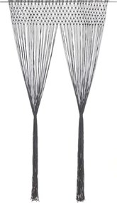 vidaXL antracitszürke makramé pamutfüggöny 140 x 240 cm