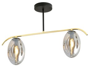 EMIBIG 1280-2 FINES Glamour Mennyezeti Lámpa Fekete, Grafit, Arany E14 IP20