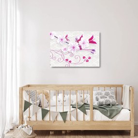Virággal ellátott gally képe (üvegen) (70x50 cm)