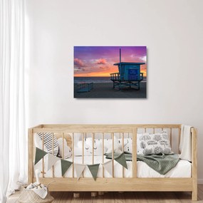 Kép a Santa Monicai strandtól (üvegen) (70x50 cm)