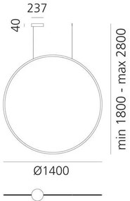 Artemide 1994010APP-LED dimmelhető csillár zsinóron DISCOVERY LED/80W/230V 3000K antracit