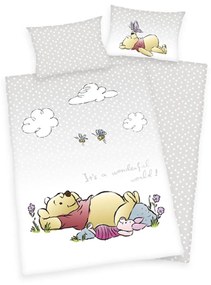 Herding Micimackó gyermek pamut ágynemű kiságyba, 100 x 135 cm, 40 x 60 cm