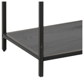 Fekete könyvespolc kőrisfa dekorral 114x185 cm Seaford – Actona