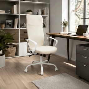 KA-W3109 bézs szövet irodai szék hinta mechanizmussal