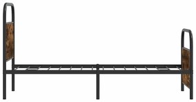 ágykeret matrac nélkül 80x200 cm füstölt tölgy fűrészelt fa
