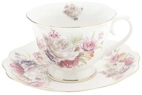 Sera vintage virágos porcelán teáscsésze aljjal 250 ml