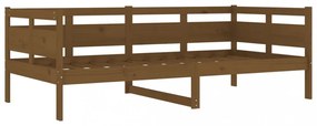 mézbarna tömör fenyőfa kanapéágy 90 x 190 cm