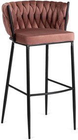 Elegáns Bárszék Rózsaszín Bársony Kárpittal. FLORES