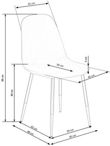 K-379 étkezőszék Sötét zöld bársony szövet