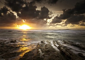 Poszter 29,7x21cm Naplemente a Palmachim strandon 2, Assaf Frank