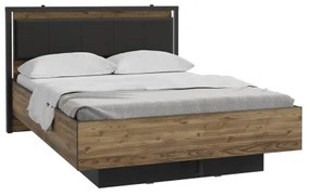 Franciaágy tárolóval OREN 140x200 cm barna/fekete
