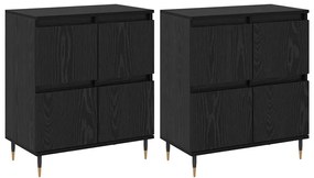 Oldalszekrények 2 pcs Musta tammi 120 x 35 x 70 cm Faanyag