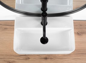 Rea Naomi, falra szerelhető/pultra szerelhető mosdó 455x285x105 mm, fehér fényes, REA-U0630