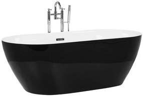 Fekete szabadon álló fürdőkád 170 x 80 cm CARRERA Beliani